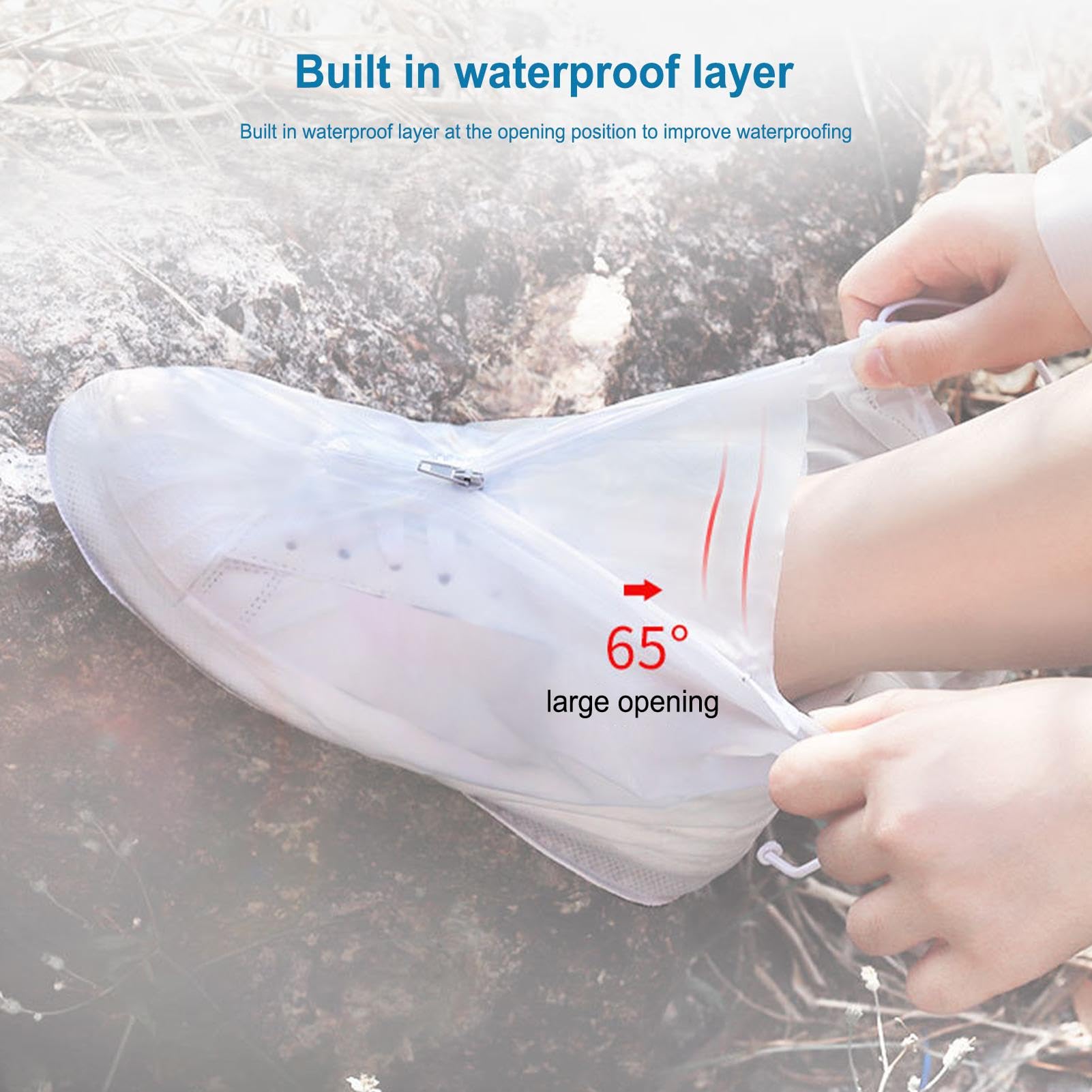 レインシューズカバーユニセックス 防水 アンクルハイトップブーツ 25〜26cm アンクルハイトップブーツ レインシューズカバーユニセックス